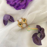 Premium AD Stone Toe Rings-Petals -Green -G7517